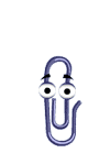 Clippy the paperclip assistant, blinking